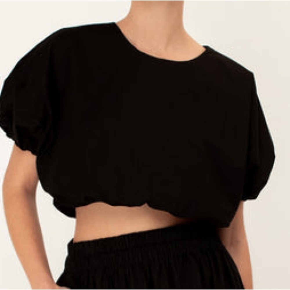 MIKOH OPIHI Core Cotton Top in Black Size‎ 3 (Fits like US Small/Medium)